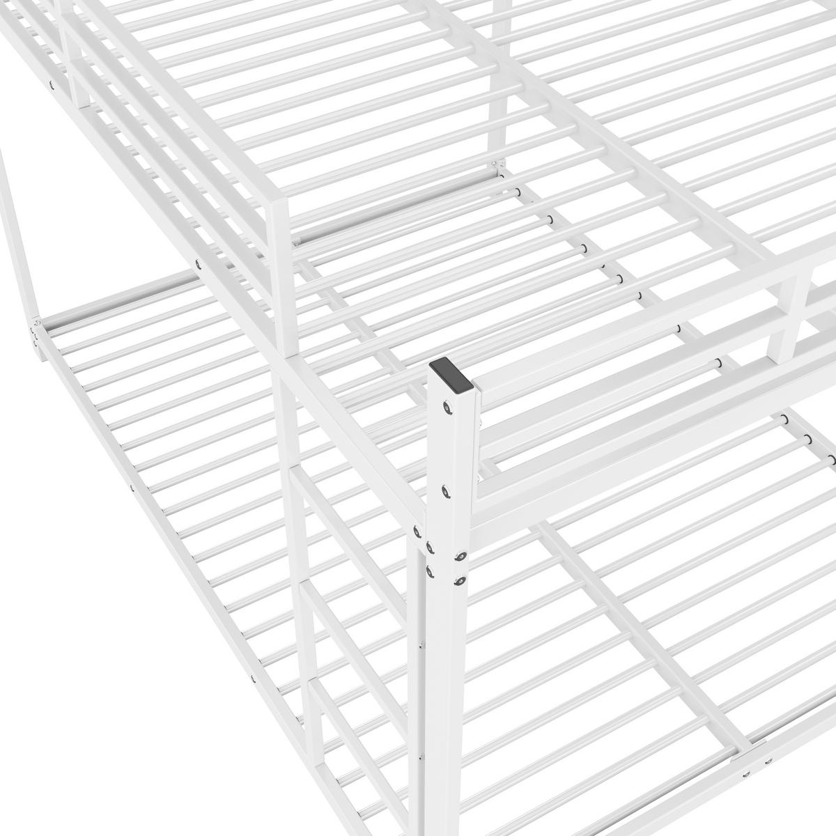 ETAGENBETT 140x200cm Weiß Eisenbett klassische Form - Weiß, Metall (140/200cm) - FLIEKS