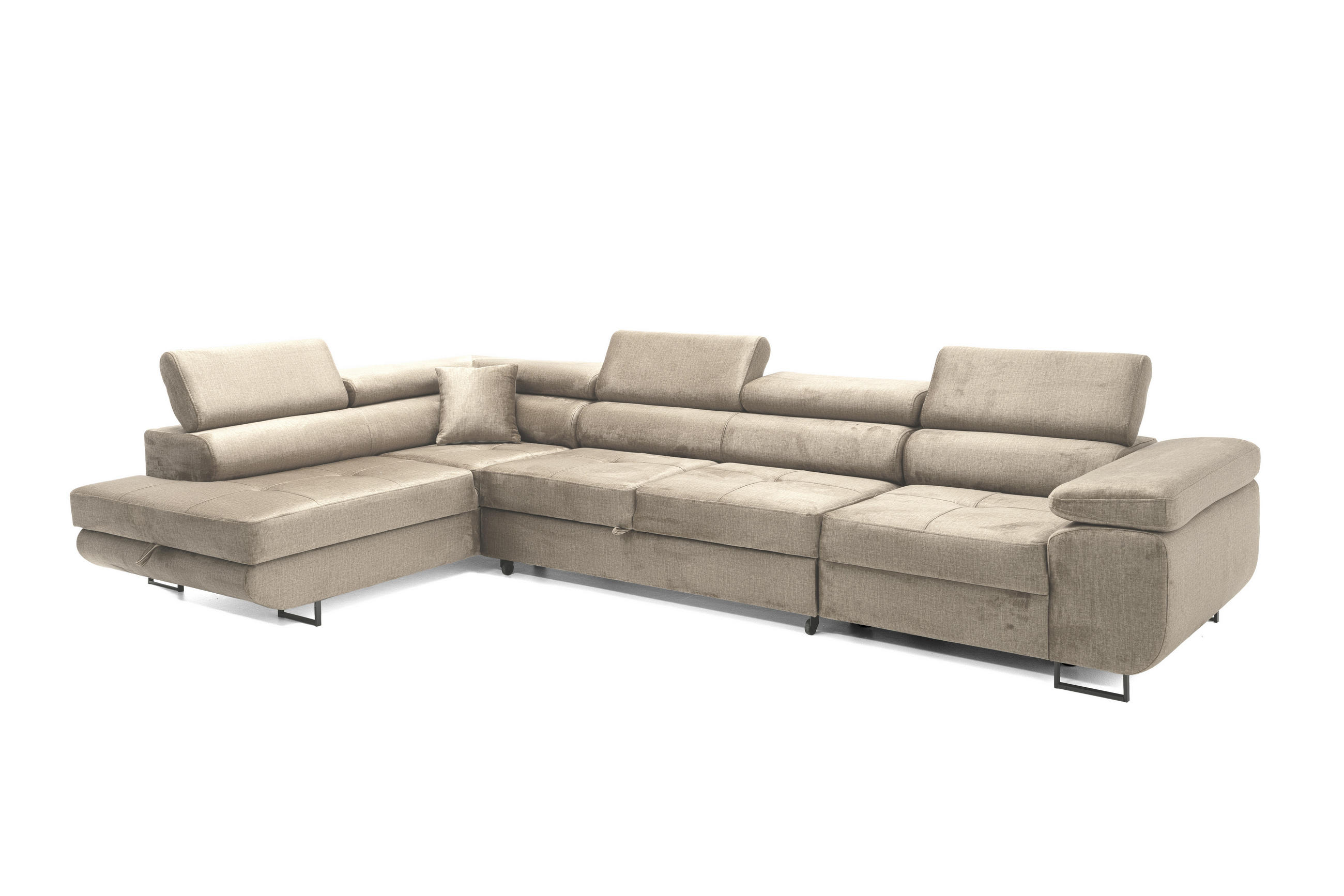 ECKSOFA WILD MAXI Links Beige - Beige, Holz (350/203cm) - Muffo