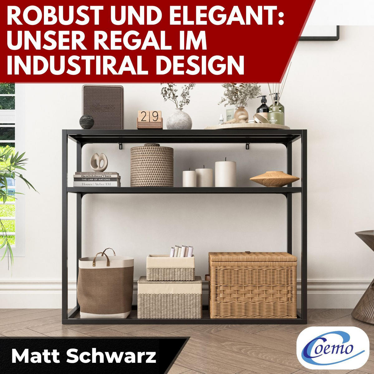 KONSOLENTISCH CHICAGO Metall Schwarz 100/34/80 cm - Schwarz, Metall (100/34/80cm) - Coemo