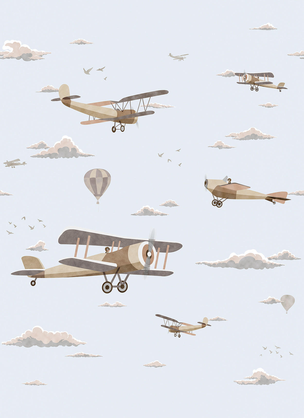 FOTOTAPETE Flugzeuge 212 x 275 cm - Grün, Papier (212/275cm) - Sanders & Sanders