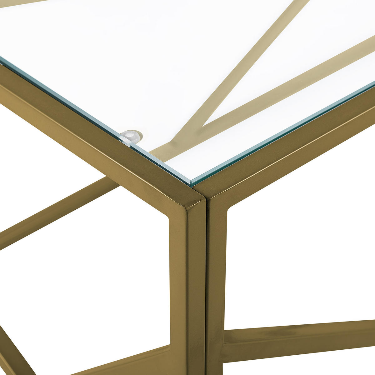 COUCHTISCH Glas gold rechteckig 50/100 cm Orland - Goldfarben, Glas (50/100/45cm) - Beliani