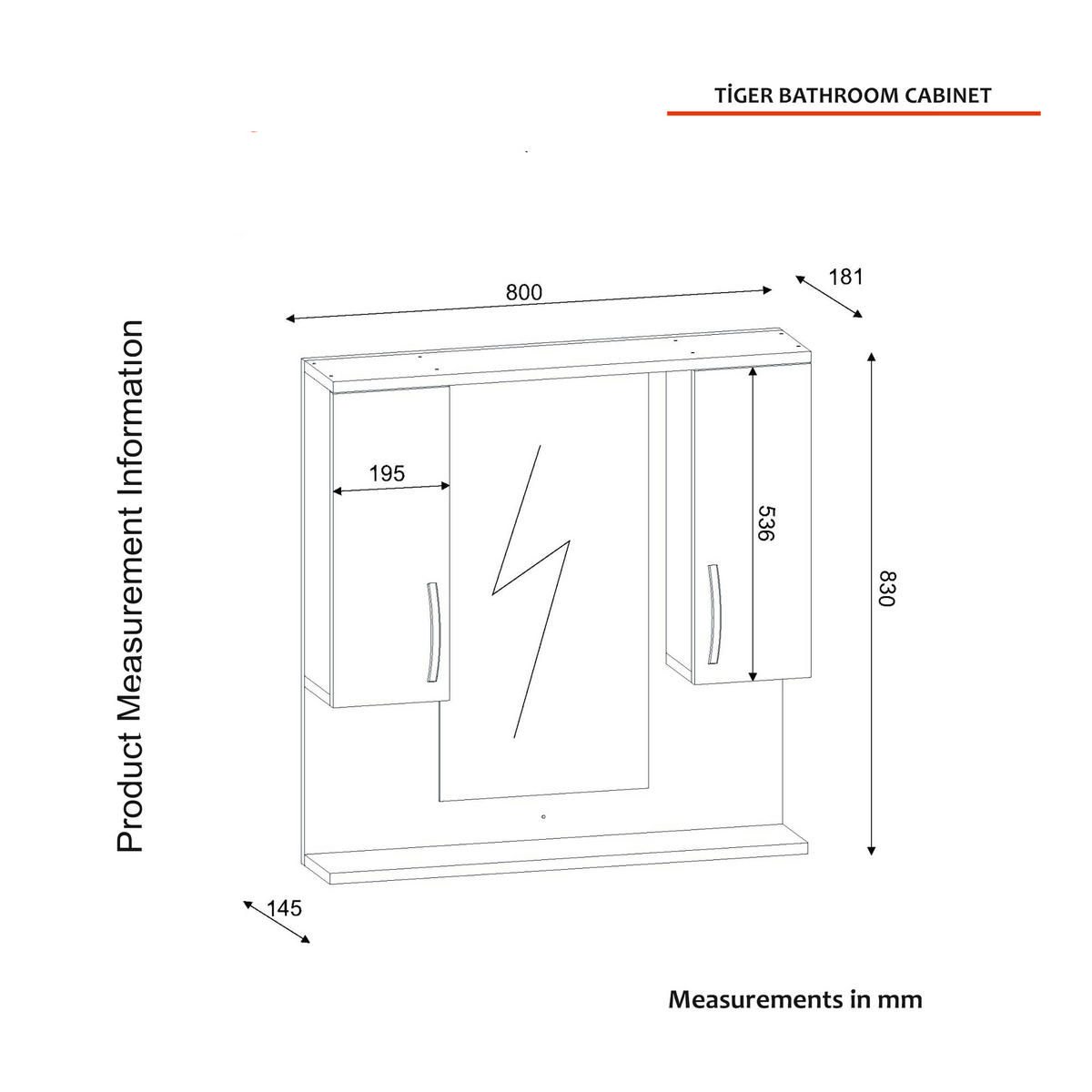 BADSCHRANK Hängeschrank mit Spiegel Tiger Weiß - Silberfarben/Weiß, Holzwerkstoff (80/83/15cm) - moebel17