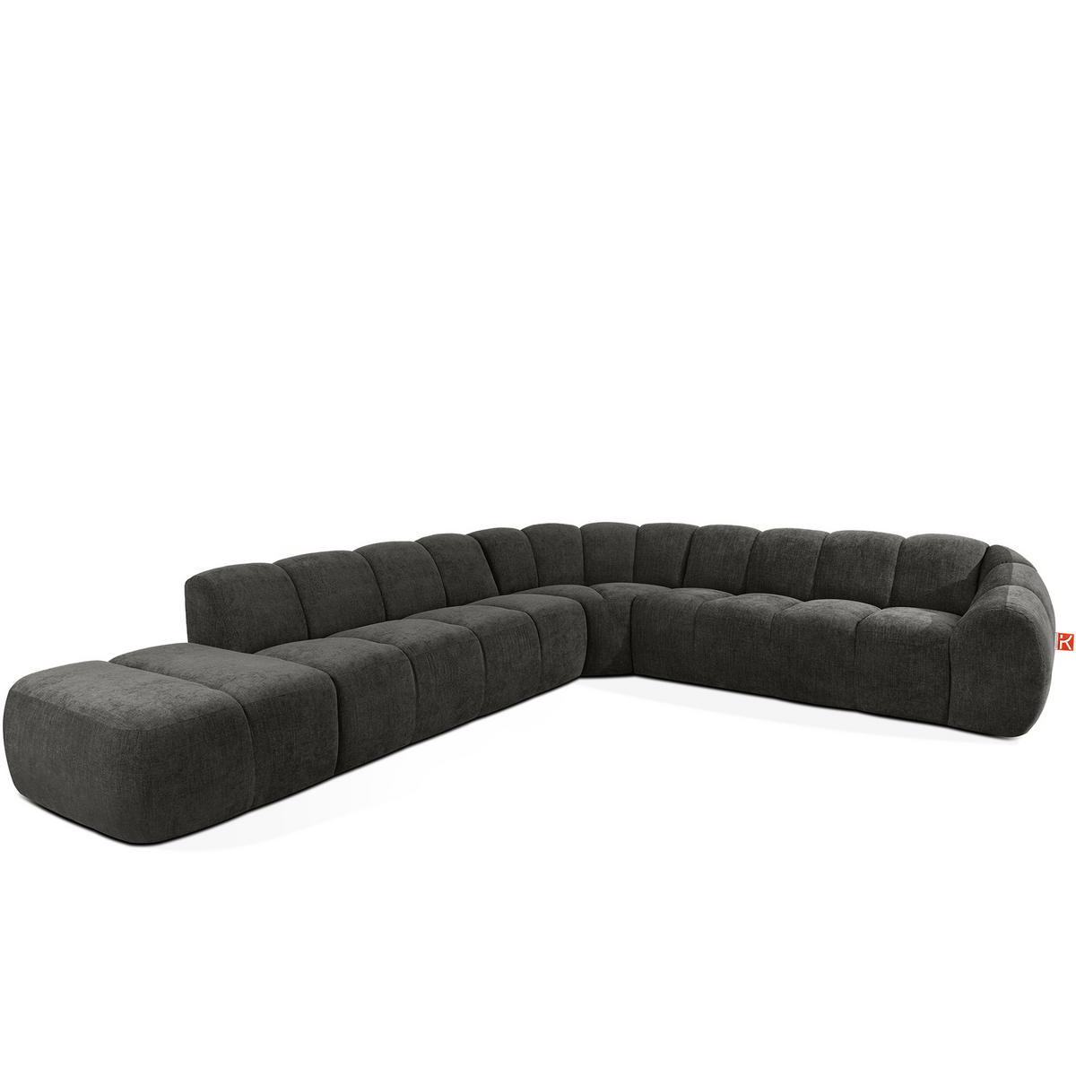 ECKSOFA LINKS FLAVA, Graphitfarben - Graphitfarben, Holz/Holzwerkstoff (310/354cm) - KONSIMO®