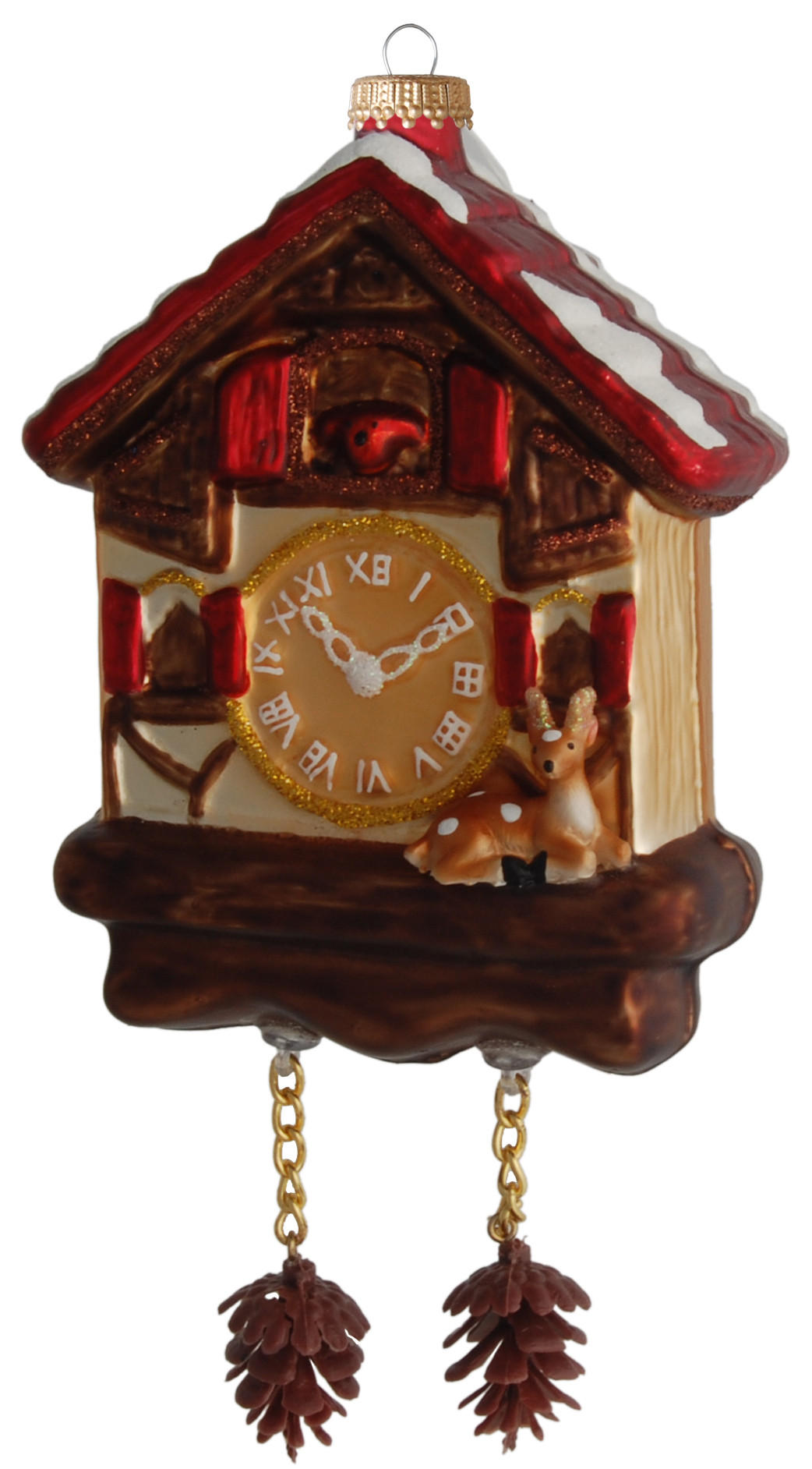 Krebs Glas Lauscha Christbaumschmuck Braun 9x12x5 cm