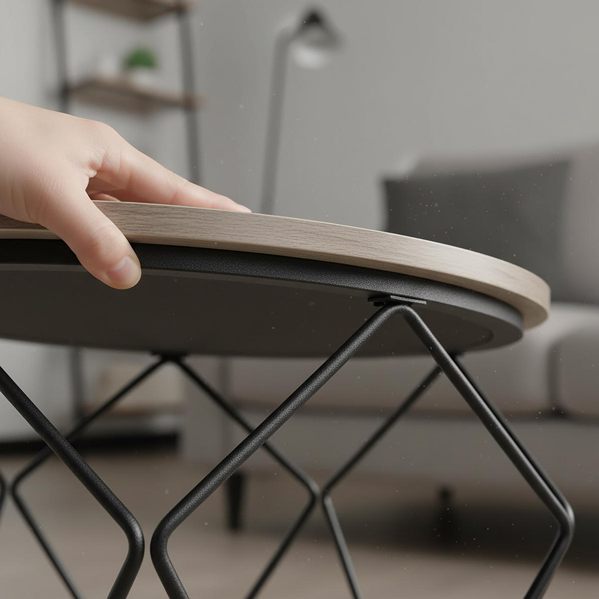 2-TLG.COUCHTISCH-SET - Multicolor, Holzwerkstoff/Metall (40/40/50cm) - Relaxdays