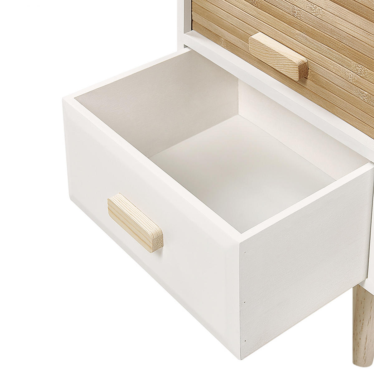 NACHTTISCH mit 1 Schublade Weiß Nesika - Weiß, Holzwerkstoff (30/56/30cm) - Beliani