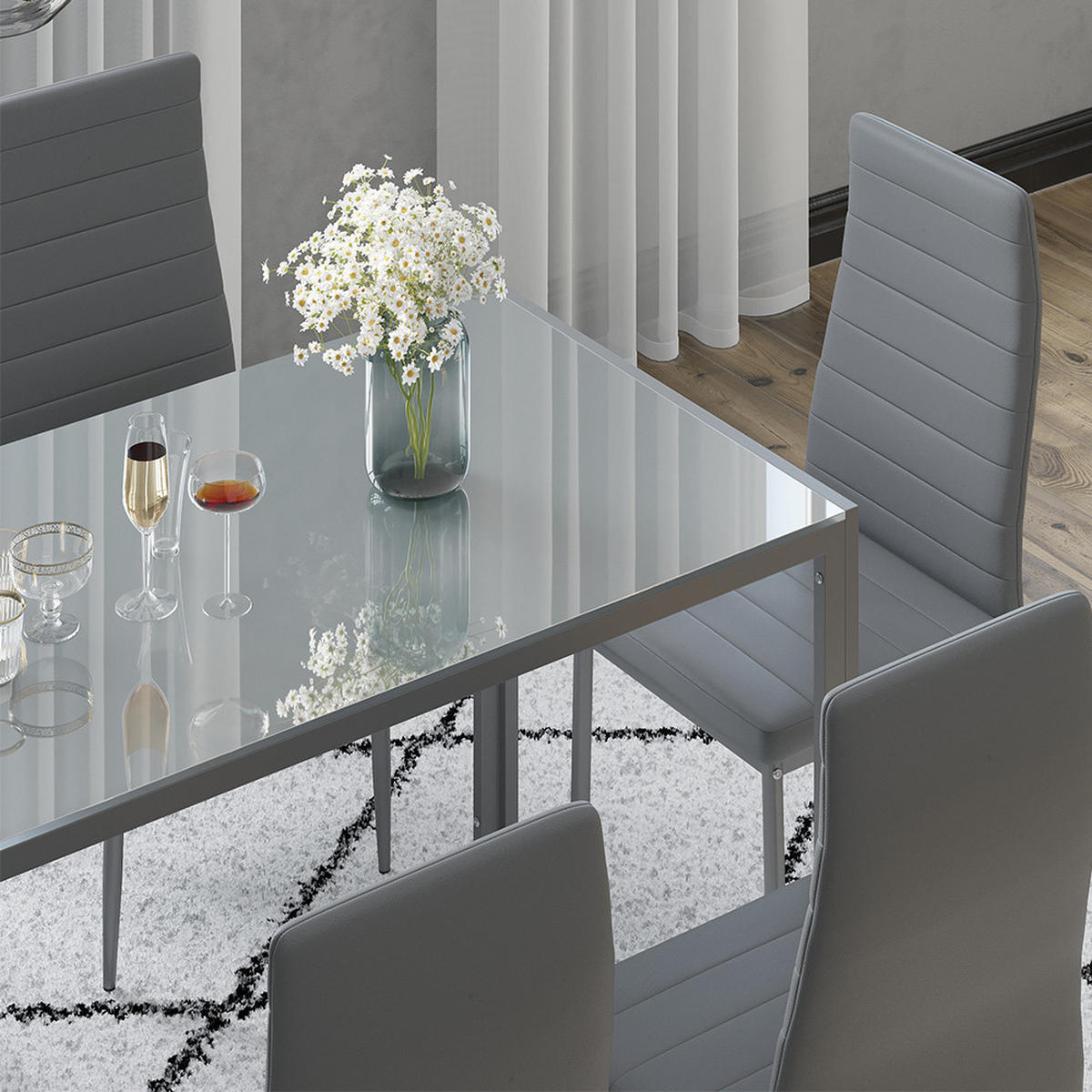 ESSZIMMERSTUHL Grand Grau 42.5 x 48 cm 6er Set - Grau, Kunststoff (42.5/96/48cm) - Vicco