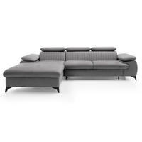 ECKSOFA 280 cm Xanto M, Schlaffunktion, verstellbaren Kopfstützen, Links, Grau - Grau, Holz (280/193cm) - Emporius