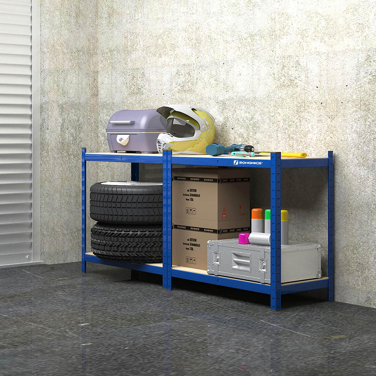 STANDREGAL - Blau, Metall (80/160/40cm) - Hansiro