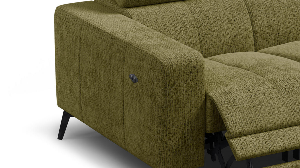 RELAXSOFA MORELLO 2-Sitzer, olive, 2 x Relax Zero Gravity - Olivgrün, Holz/Textil (164/82/103cm) - Courtois Laville