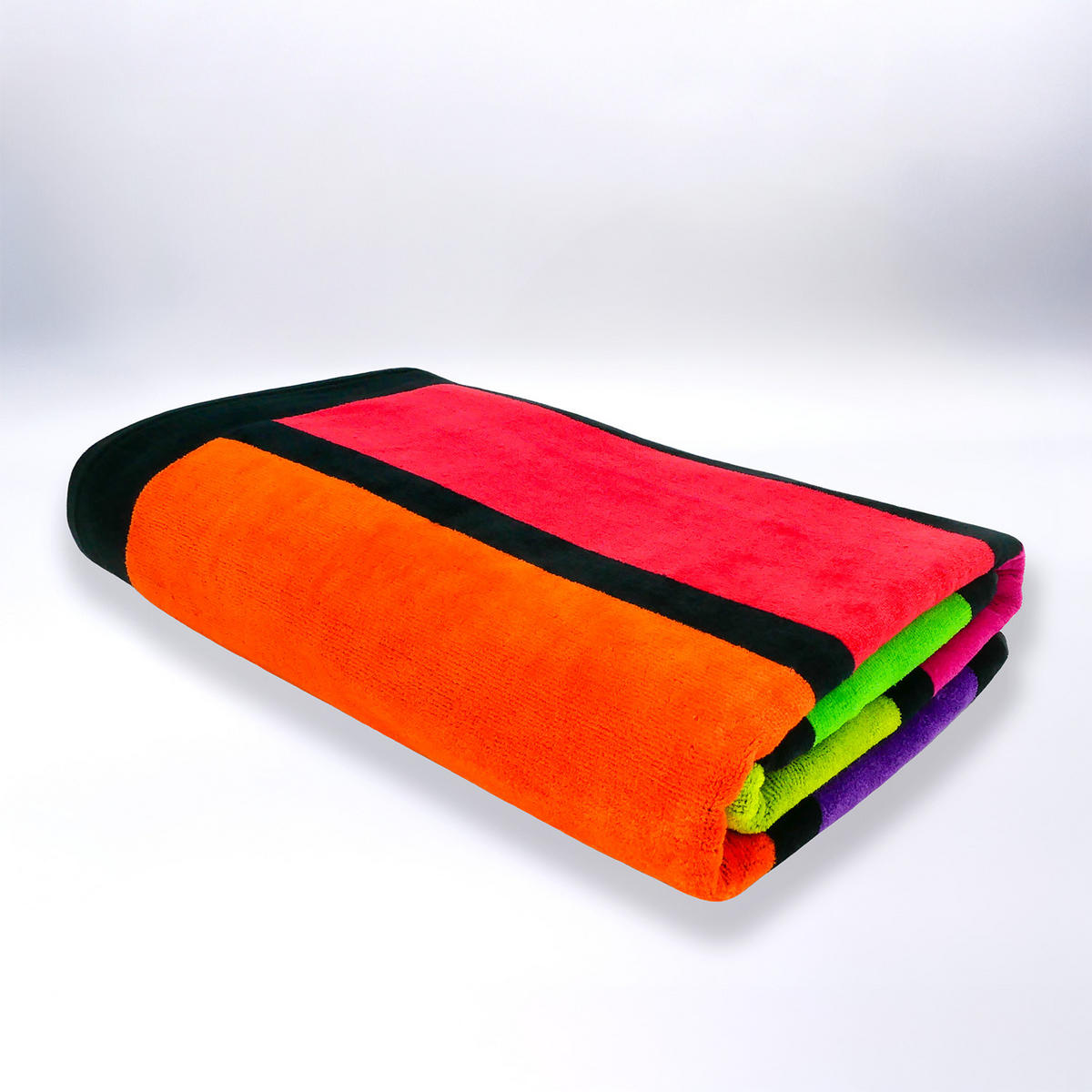 STRANDTUCH Frottee Velours Jacquard Happy Fresh 100x175 470g/m² - Multicolor, Textil (100/175cm) - LE COMPTOIR DE LA PLAGE