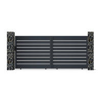 GARTENTOR Schiebetor - 416 x 183 cm - durchbrochen - Aluminium - Anthrazit - PRIMO - Anthrazit, Metall (390/181cm) - Vente-Unique