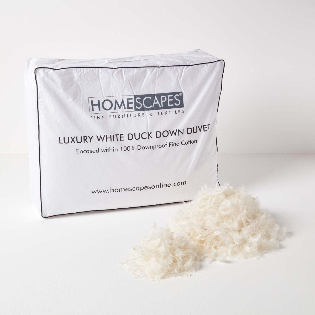 Thumbnail - Homescapes Daunendecke, Weiß, Textil, Uni, Füllung: Daunen, Quadratisch, 200x200 cm, Oeko-Tex® Standard 100, Schlaftexti...