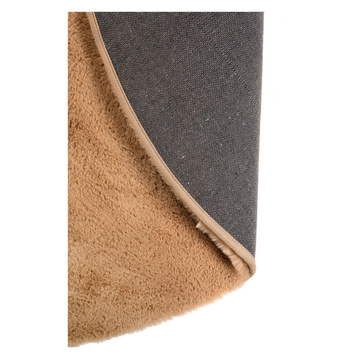 TEPPICH Eddy camelfarben durchmesser 160 cm - Hellbraun, Textil (160/160cm) - Vivaraise