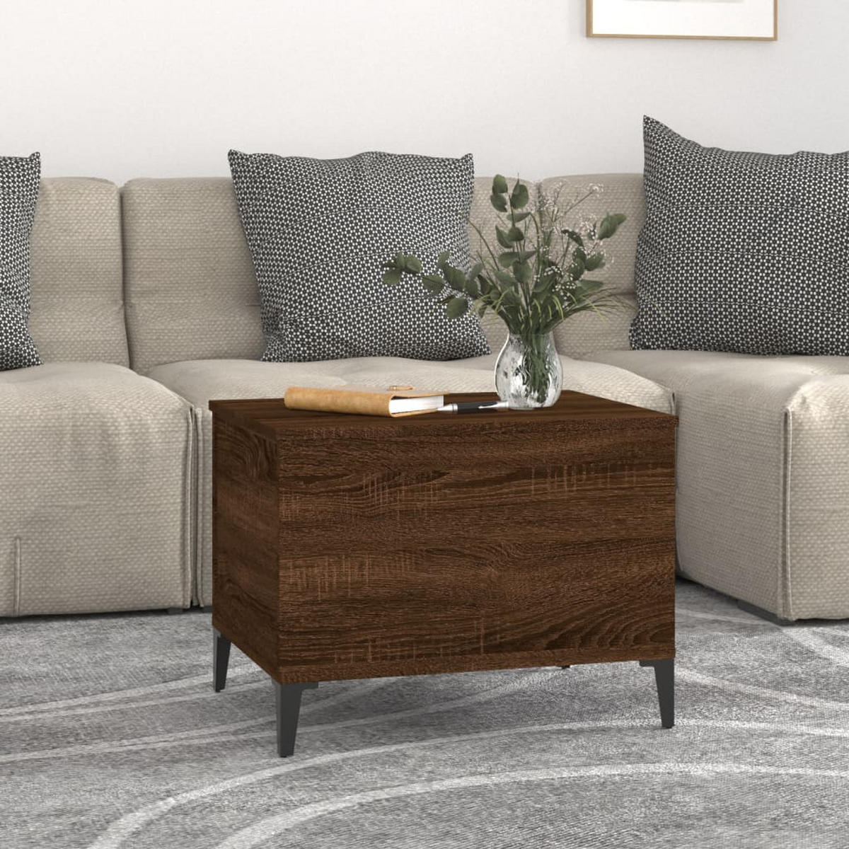 COUCHTISCH Braun Eichen-Optik 60x44,5x45 cm Holzwerkstoff - Braun, Holzwerkstoff (44.5/60/45cm) - furnicato