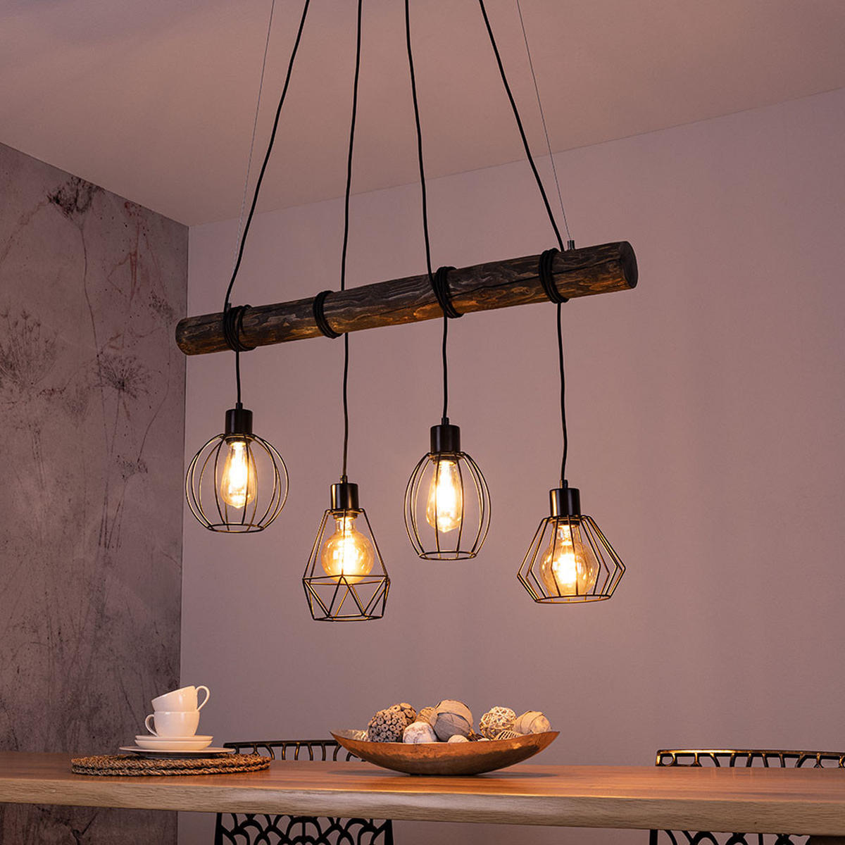 HÄNGELEUCHTE CLIVIA Kiefernholz Braun - Braun, Holz (90/35/150cm)