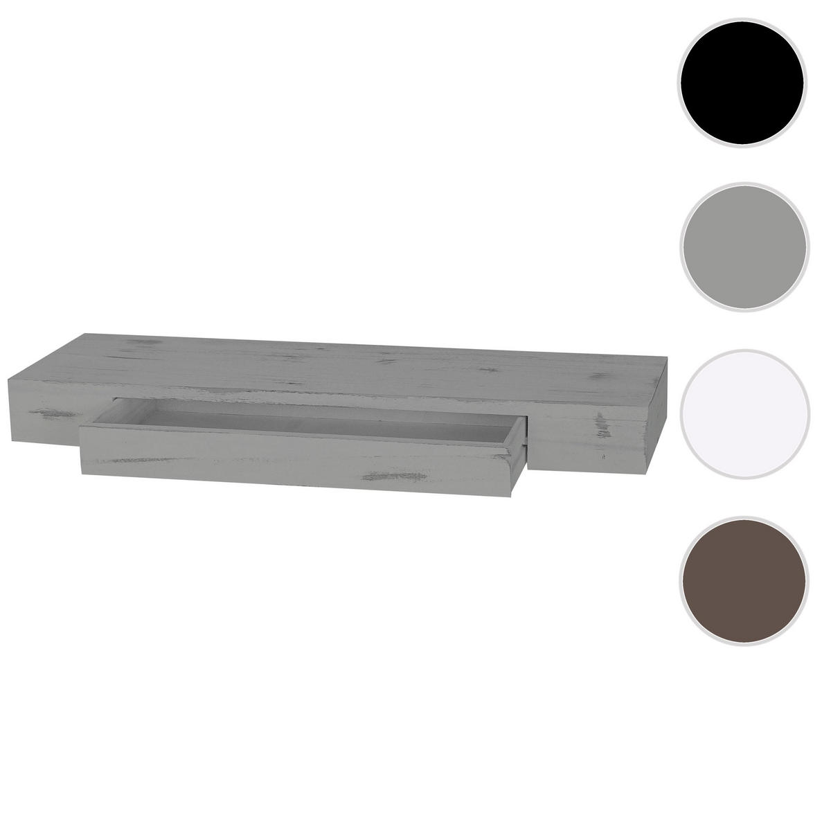 WANDREGAL Grau - Grau, Holz (80/8/25cm) - MCW