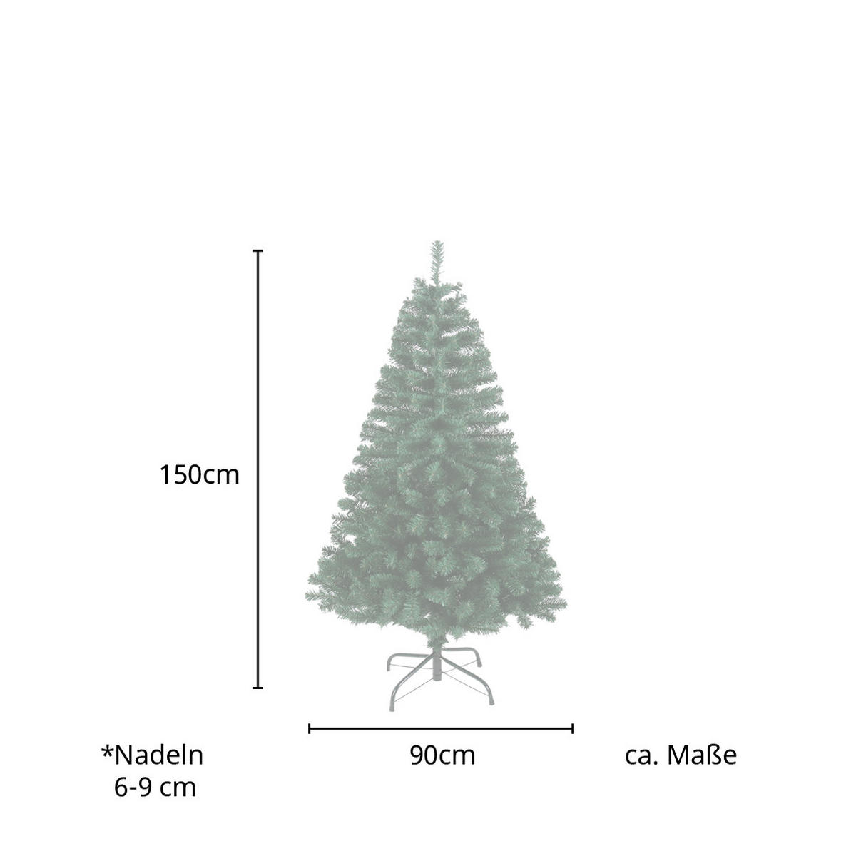 WEIHNACHTSBAUM künstlich - Grün, Kunststoff (90/150cm) - SVITA