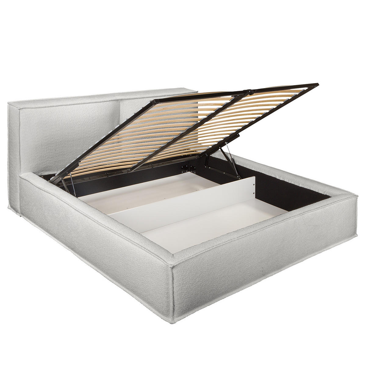 POLSTERBETT - Hellgrau, Textil (140/200cm) - home24