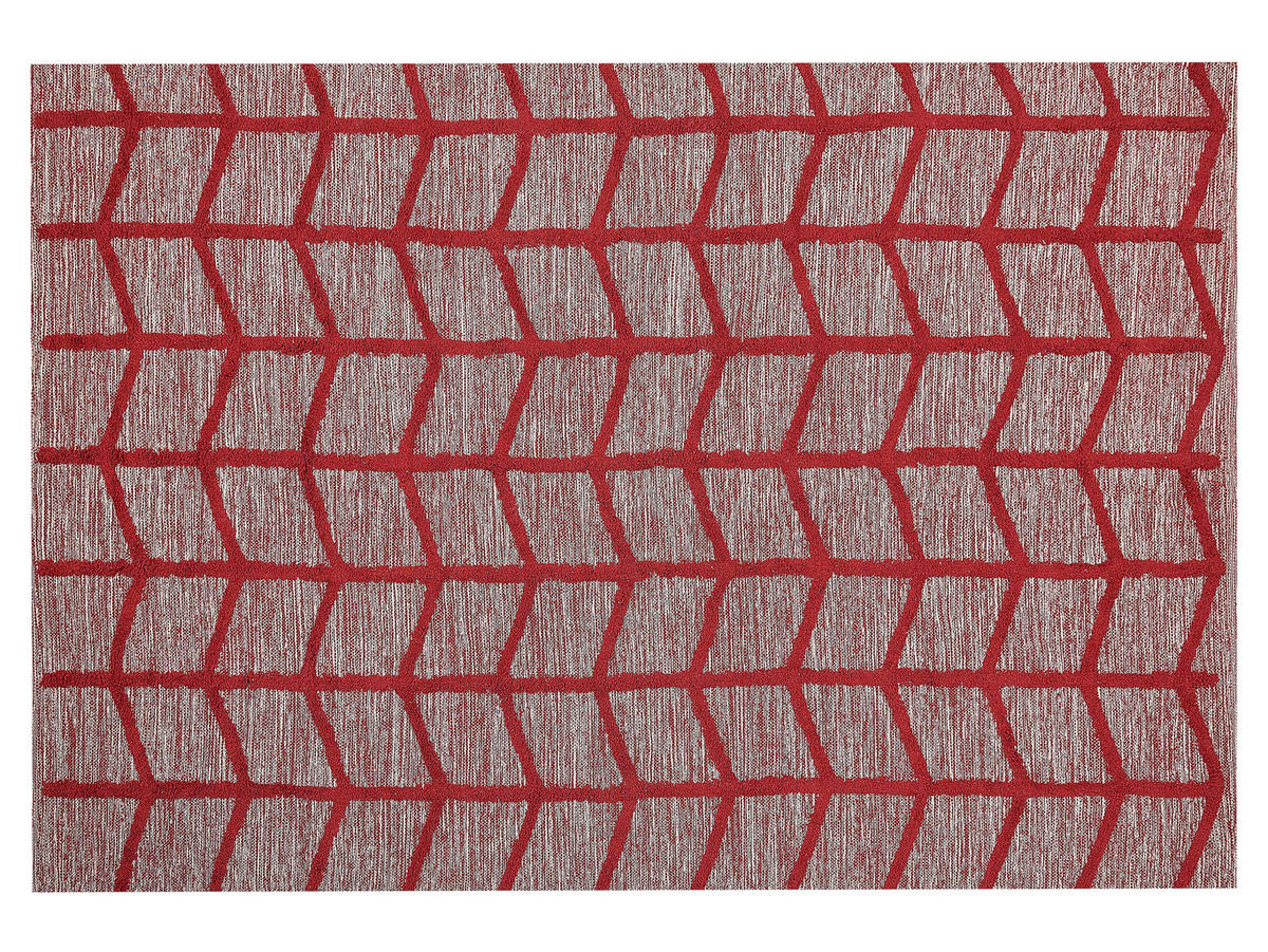 KURZFLOR-TEPPICH Sivas 200/140 cm - Rot, Textil (140/200cm) - Beliani