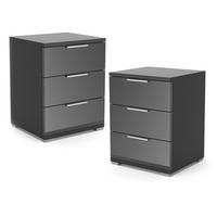 NACHTTISCH Florenz Schwarz 46.2 x 60.5 cm 2er Set - Schwarz, Holzwerkstoff (46.2/60.5/42cm) - Vicco