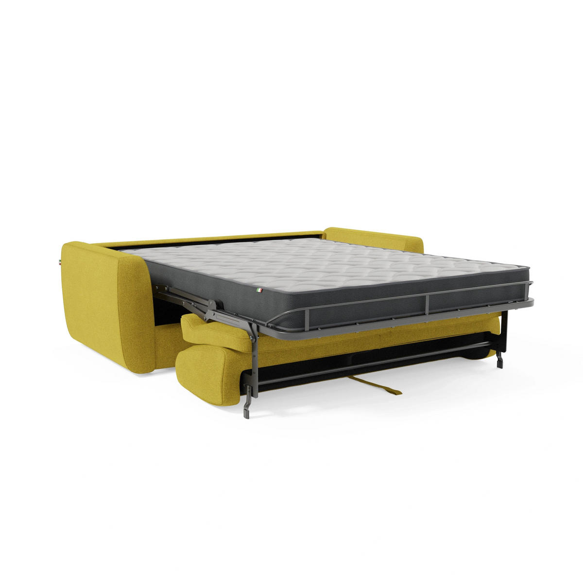 SCHLAFSOFA Leonida - Gelb, Metall (202/92/98cm) - Divani.store