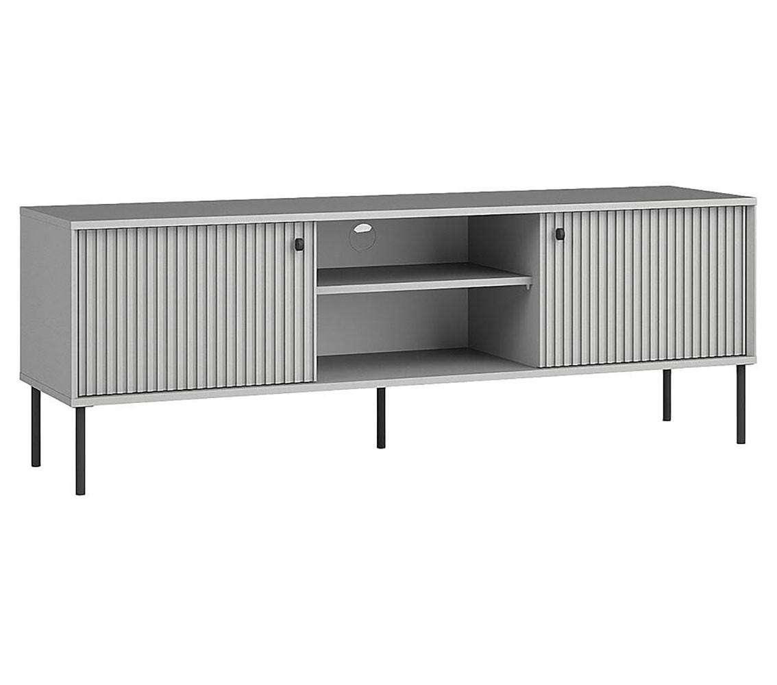 Feldmann-Wohnen Lowboard Grau, Schwarz 157x55x41 cm