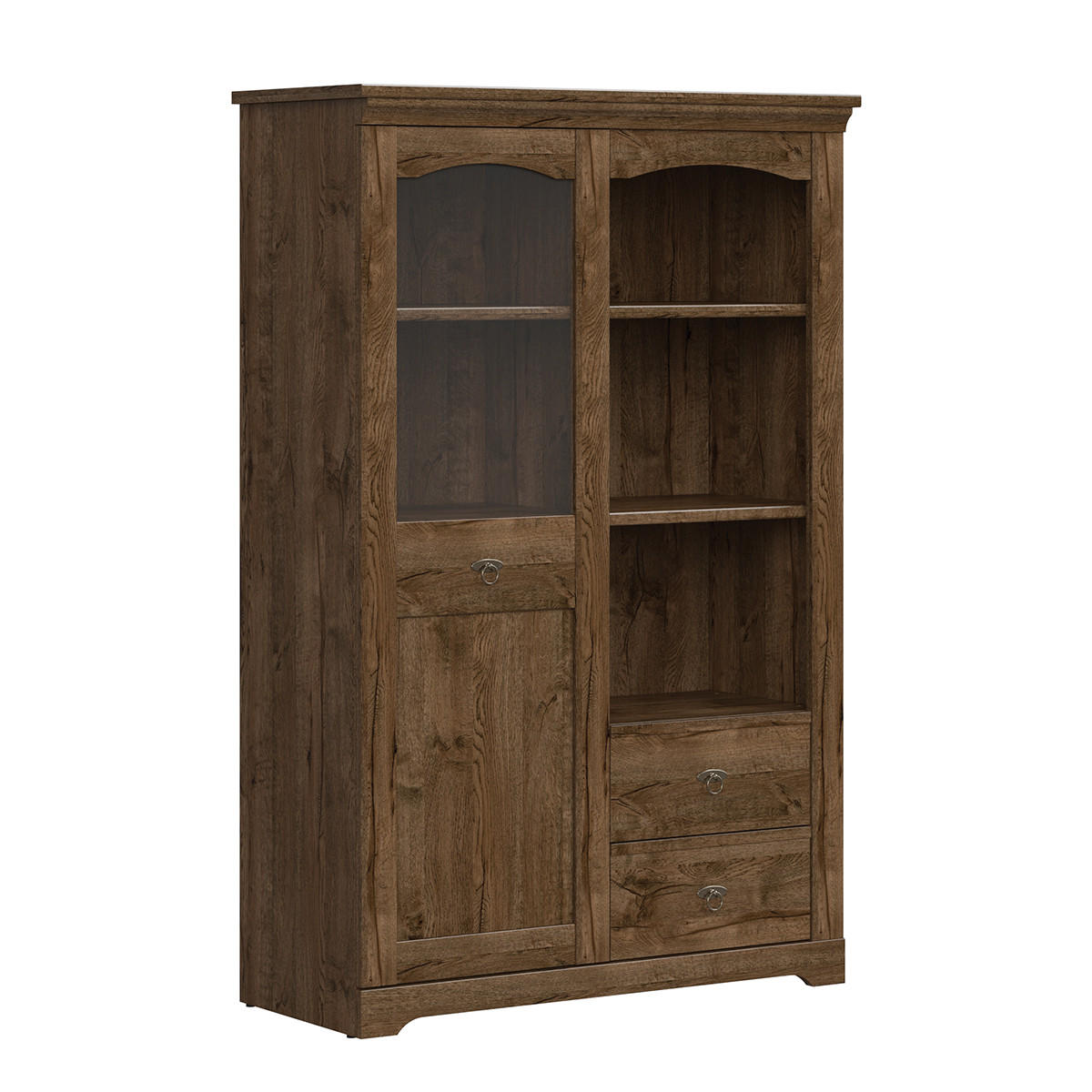 VITRÍNA Noé Tmavé dřevo - hnědá, kompozitní dřevo (103/158/44cm) - Petits-meubles