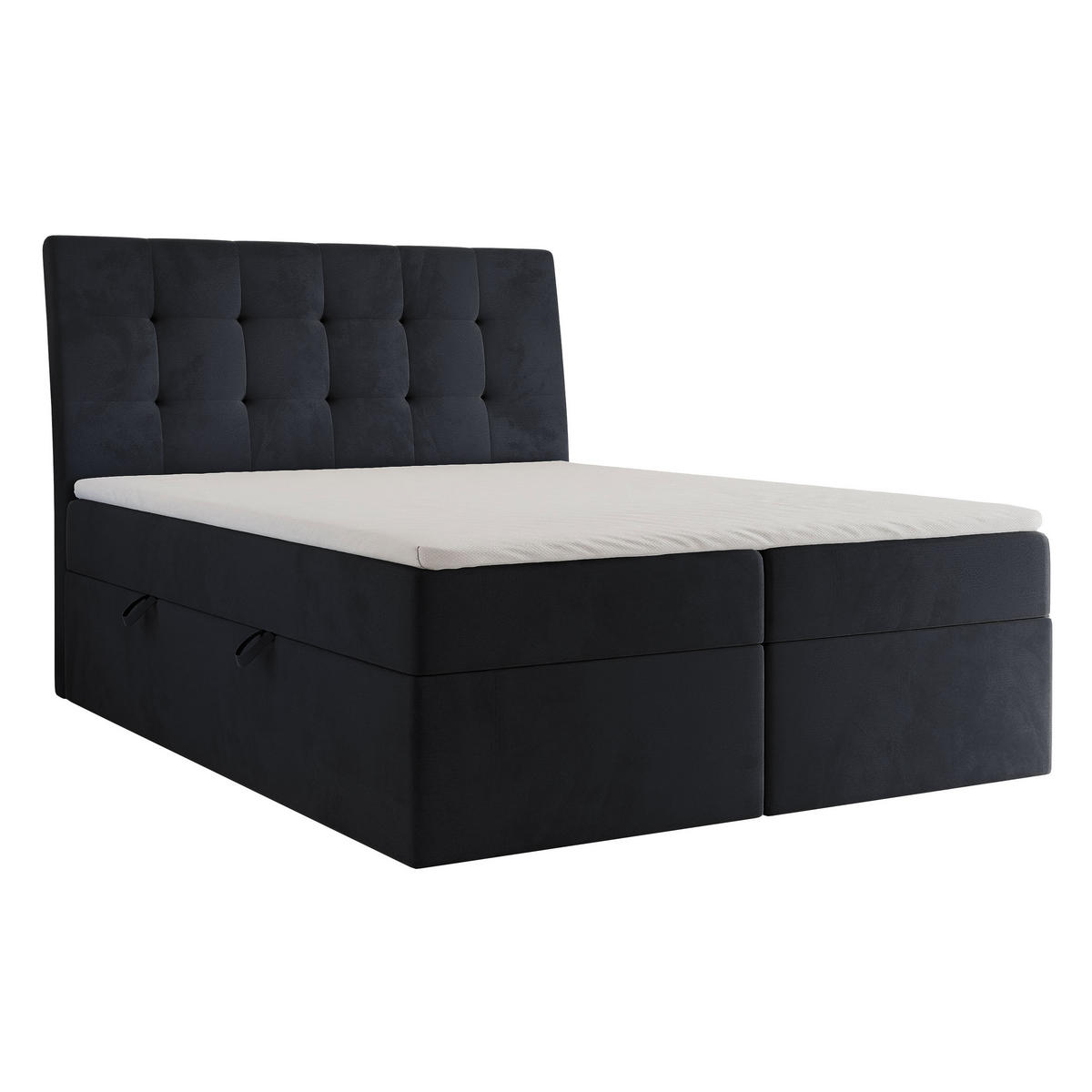 BOXBETT 180x200 cm mit Topper - Schwarz, Textil (180/200cm) - Idohome