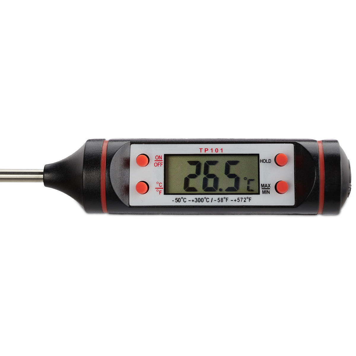 KÜCHENTHERMOMETER digital - Silberfarben, Kunststoff/Metall - Relaxdays
