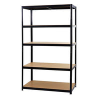 SCHWERLASTREGAL Schwarz, Braun - Schwarz/Braun, Metall (121/200/61cm) - MCW