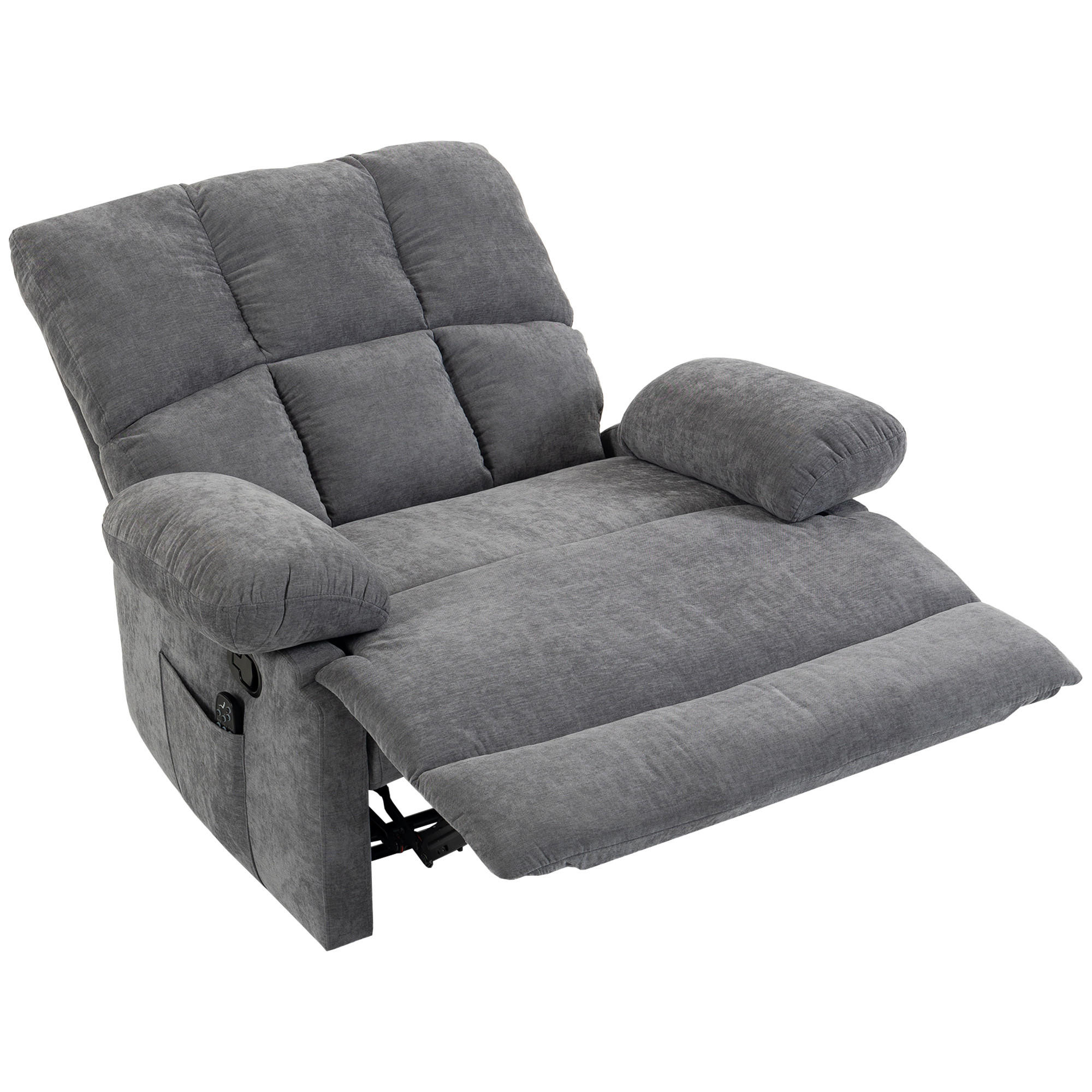RELAXSESSEL Polyetser Grau - Schwarz/Grau, Textil/Metall (90/107/120cm) - HOMCOM