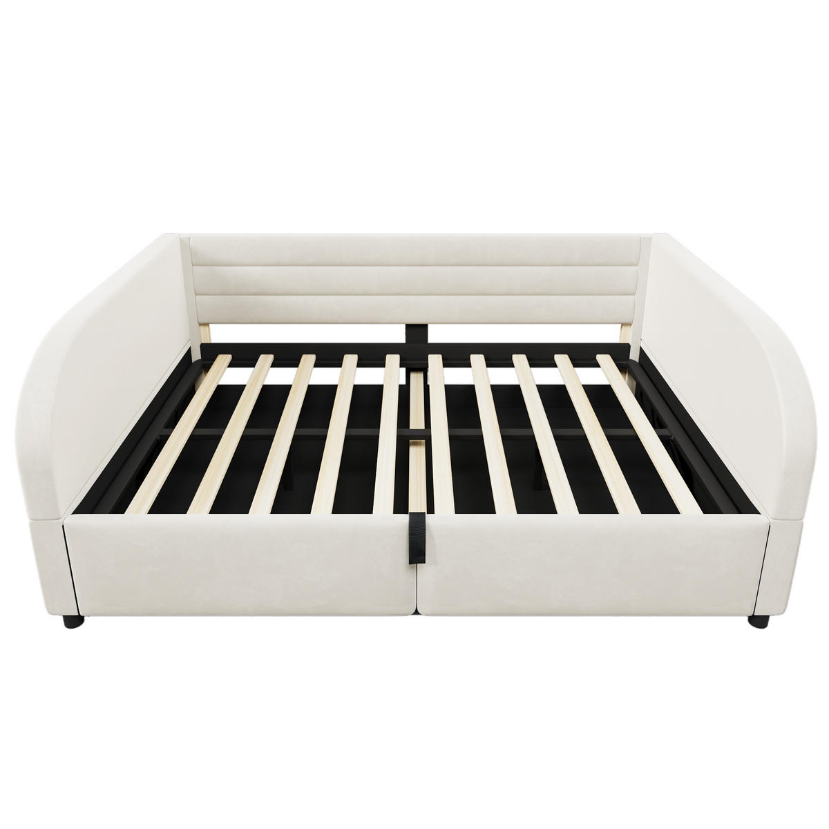 POLSTERBETT 140/200 cm in Beige mit Bettkasten, LED und Stauraum - Beige, Holzwerkstoff/Textil (140/200cm) - CHICFURN