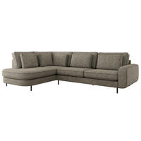 ROHOVÁ SEDAČKA CALENO L - Šedá Strukturovaná látka - Pravá Strana - šedá/černá, kov/textil (317/225cm) - MKS