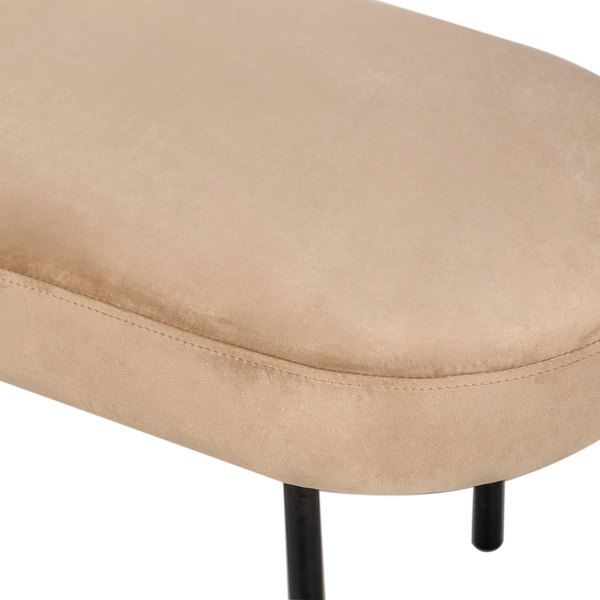 SITZBANK Samt Beige - Beige, Textil (100/38/35cm) - Nordlys