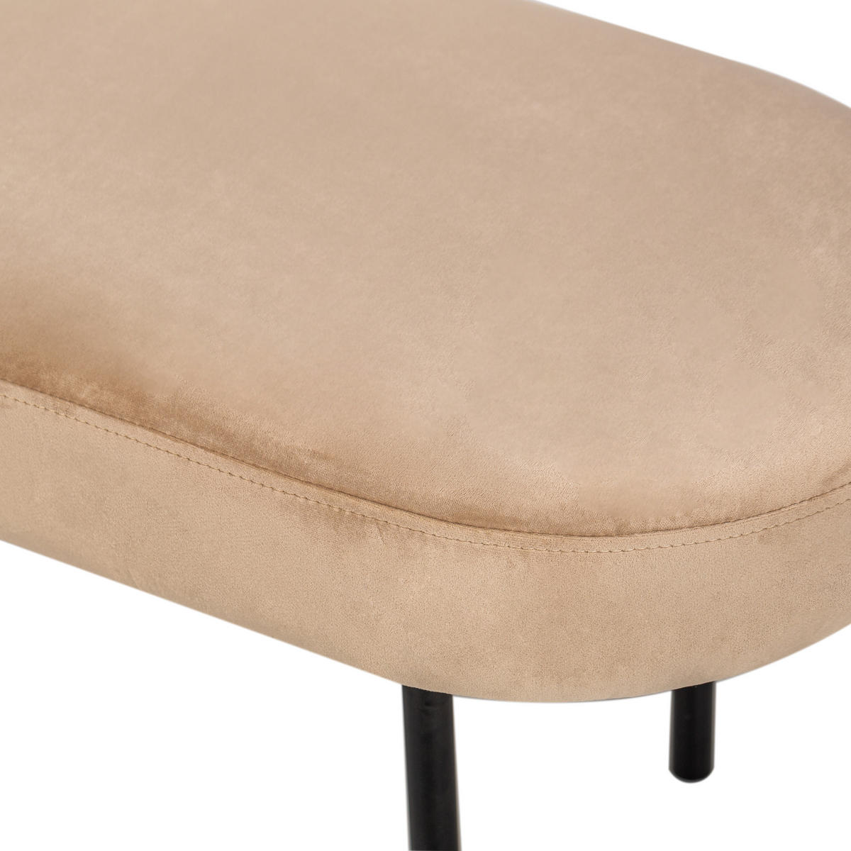 SITZBANK Samt Beige - Beige, Textil (100/38/35cm) - Nordlys