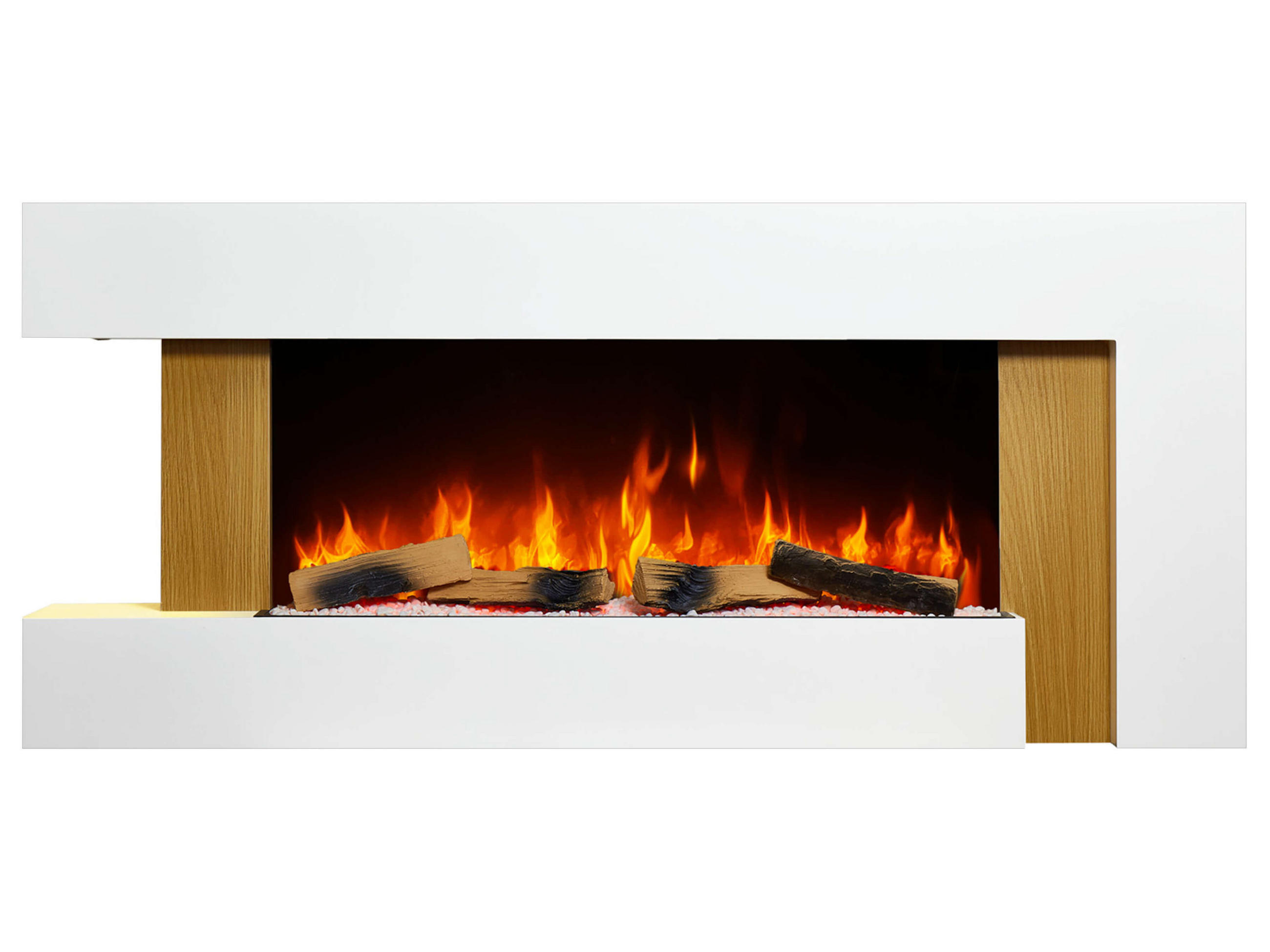 ELEKTROKAMIN Fjord AF52 – 3D-Flammeneffekt, Heizfunktion, WLAN - Weiß, Glas/Holzwerkstoff (132/58/21cm) - ArtiFlame