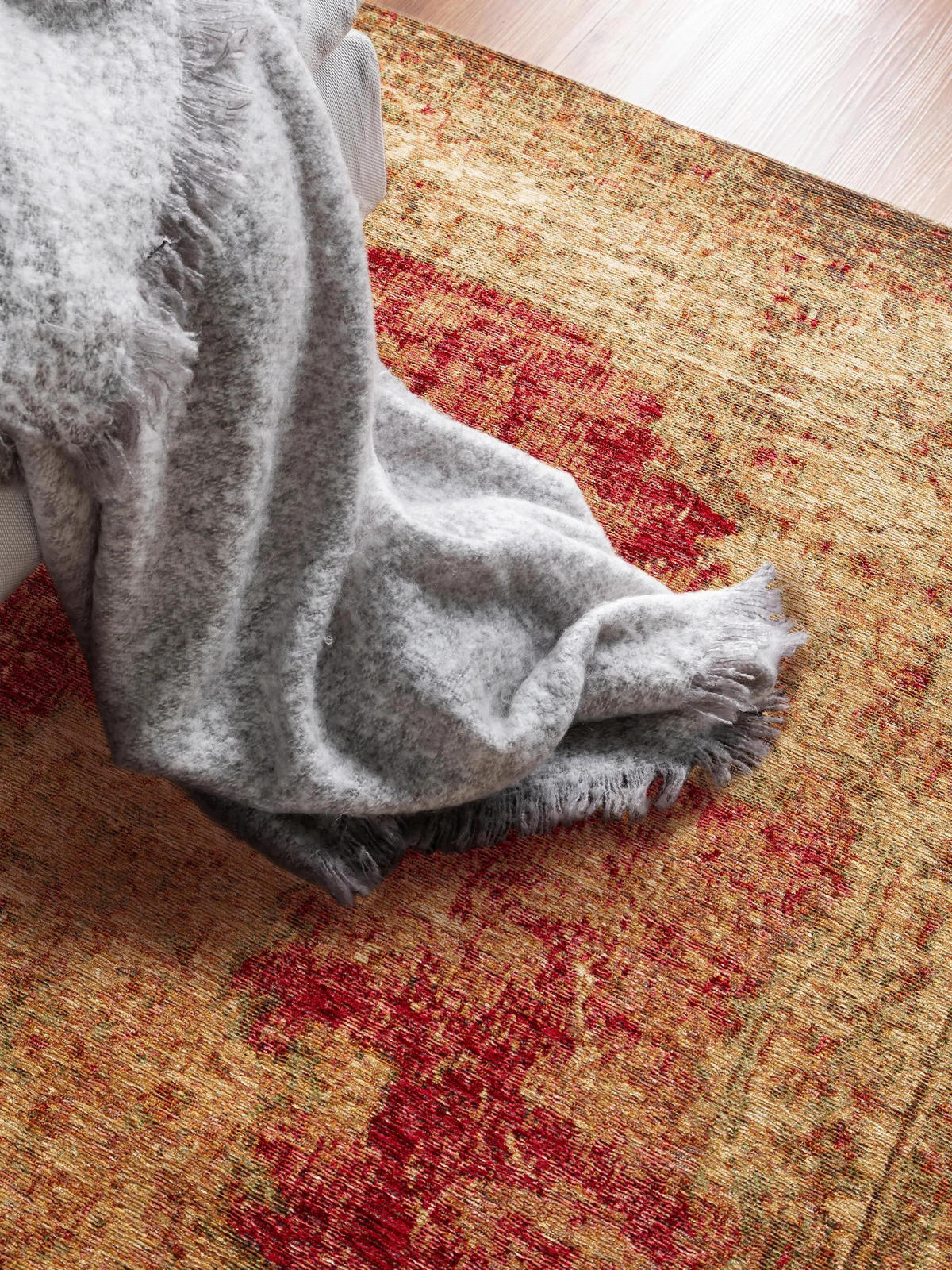 FLACHGEWEBETEPPICH Stay Beige/Rot 155x235 cm - Beige, Textil (155/235cm) - benuta Pop