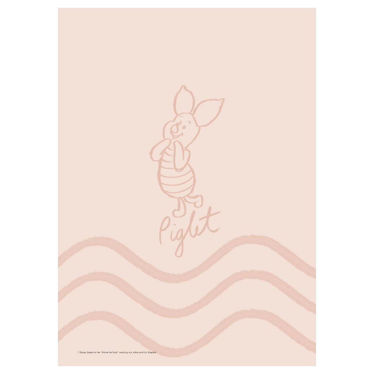 POSTER Disney - Piglet Soft Pink Waves - Pink, Papier (70/100/0.1cm) - Poster&Frame