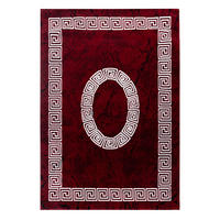 TEPPICH Kurzflor Mäander-Muster Polypropylen Wohnzimmer Rot Rechteckig 240x340 - Rot, Textil (240/340cm) - KADIMA DESIGN