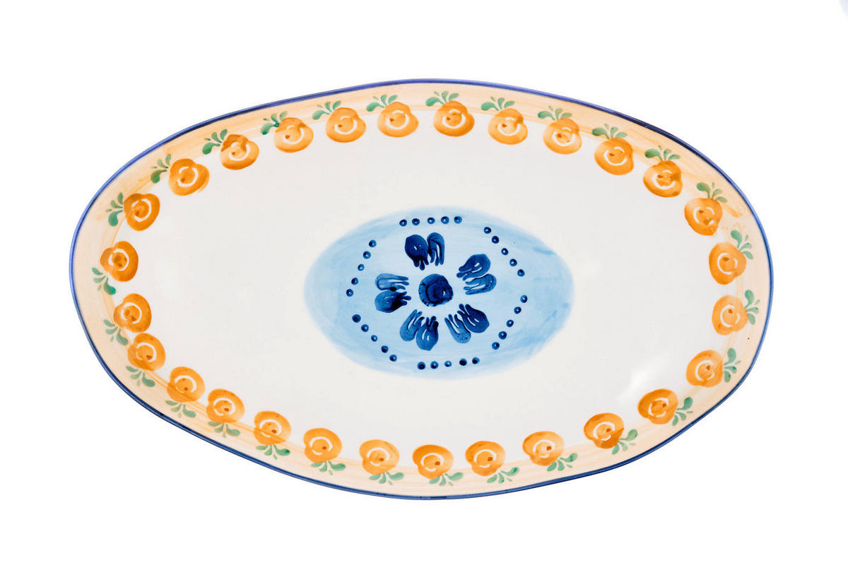 SERVIERPLATTEN Napoli 36,5 x 22 cm - 2er-Set - Zitrusfrucht - Weiß, Keramik (22/3/36.5cm) - Björn