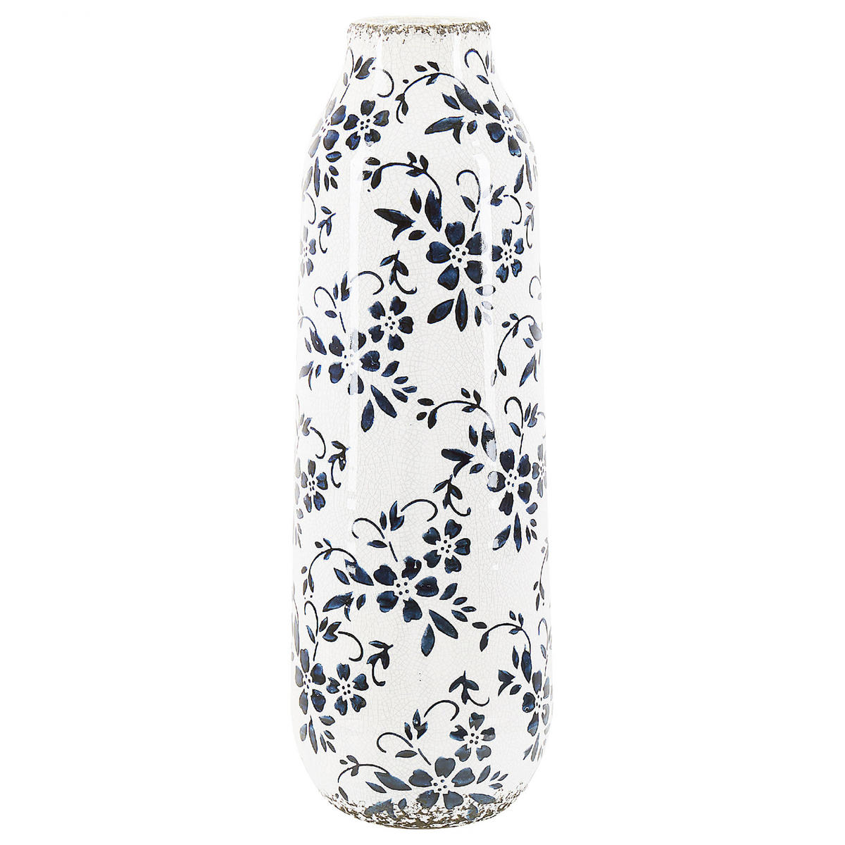 BLUMENVASE Steinzeug weiß Mulai - Weiß, Keramik (35cm) - Beliani