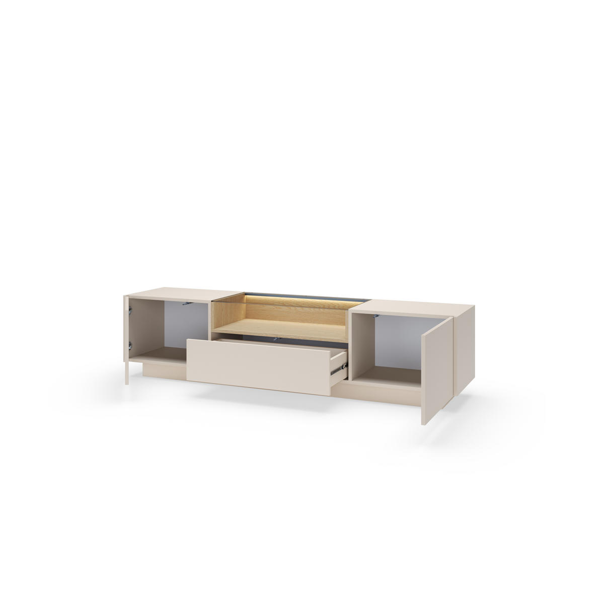 TV-SCHRANK: beige + cremona Eiche, 176,4 x 43,4 x 39,5 cm - Beige, Holzwerkstoff (176.4/43.4/39.5cm) - 3XE LIVING