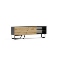TV-ELEMENT Denasse Schwarz Braun - Eichefarben/Schwarz, Holzwerkstoff (150/50.5/35cm) - Decorotika