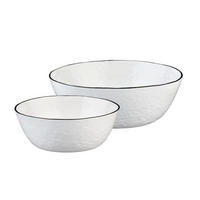 SALATSCHALEN Pure Ø24cm und Ø30cm - 2er-Set - Schneeweiß - Weiß, Keramik - Björn