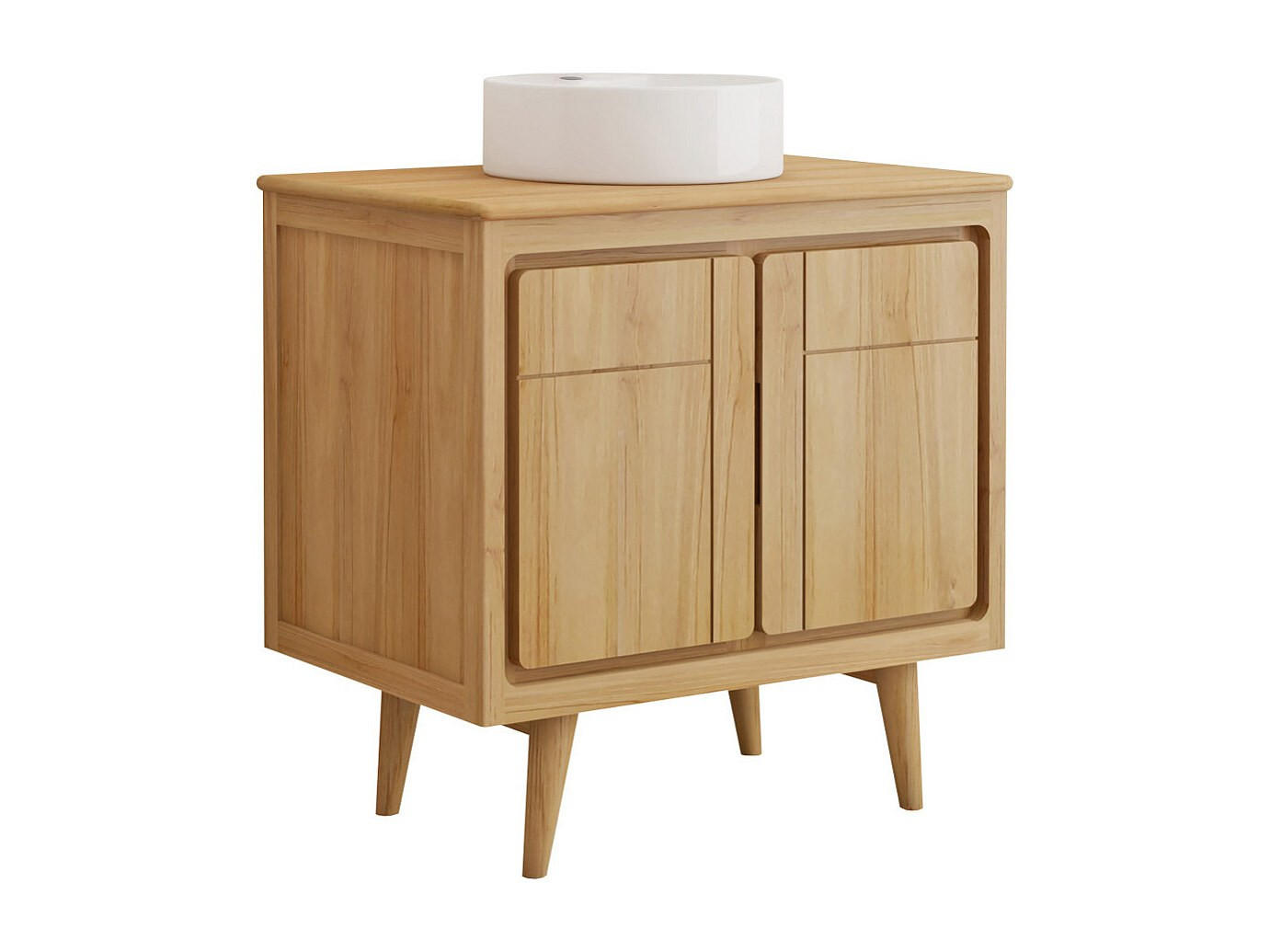 EINZELWASCHTISCH - 80 cmcm x 55 cmcm - Holz, Platte - Naturfarben Hell - BINTUNI - Naturfarben, Holz (80/80/55cm) - Vente-Unique