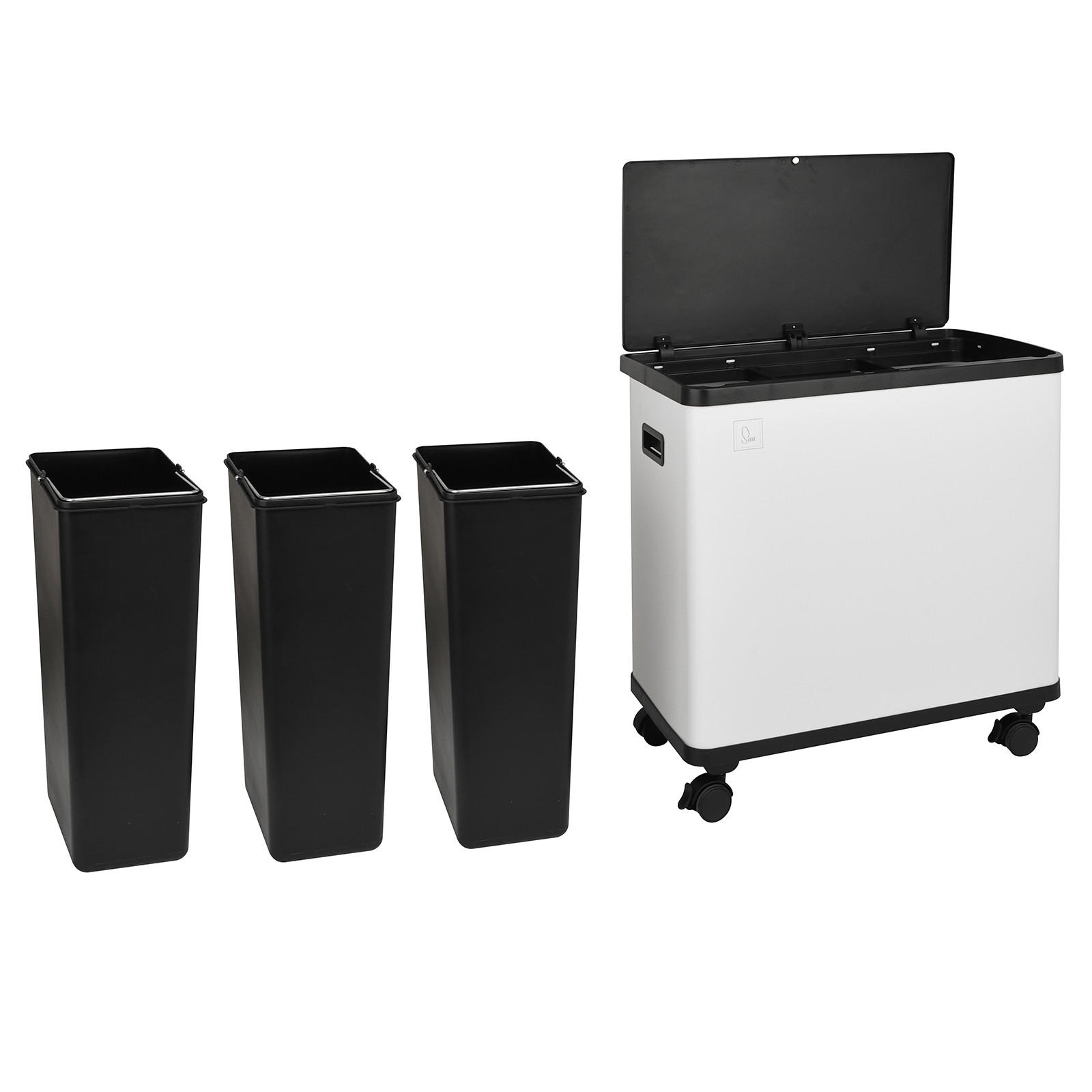 SENSORMÜLLEIMER SR3X18 54L Weiß - Weiß, Metall (58/60/35cm) - SVITA