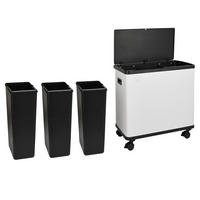 SENSORMÜLLEIMER SR3X18 54L Weiß - Weiß, Metall (58/60/35cm) - SVITA