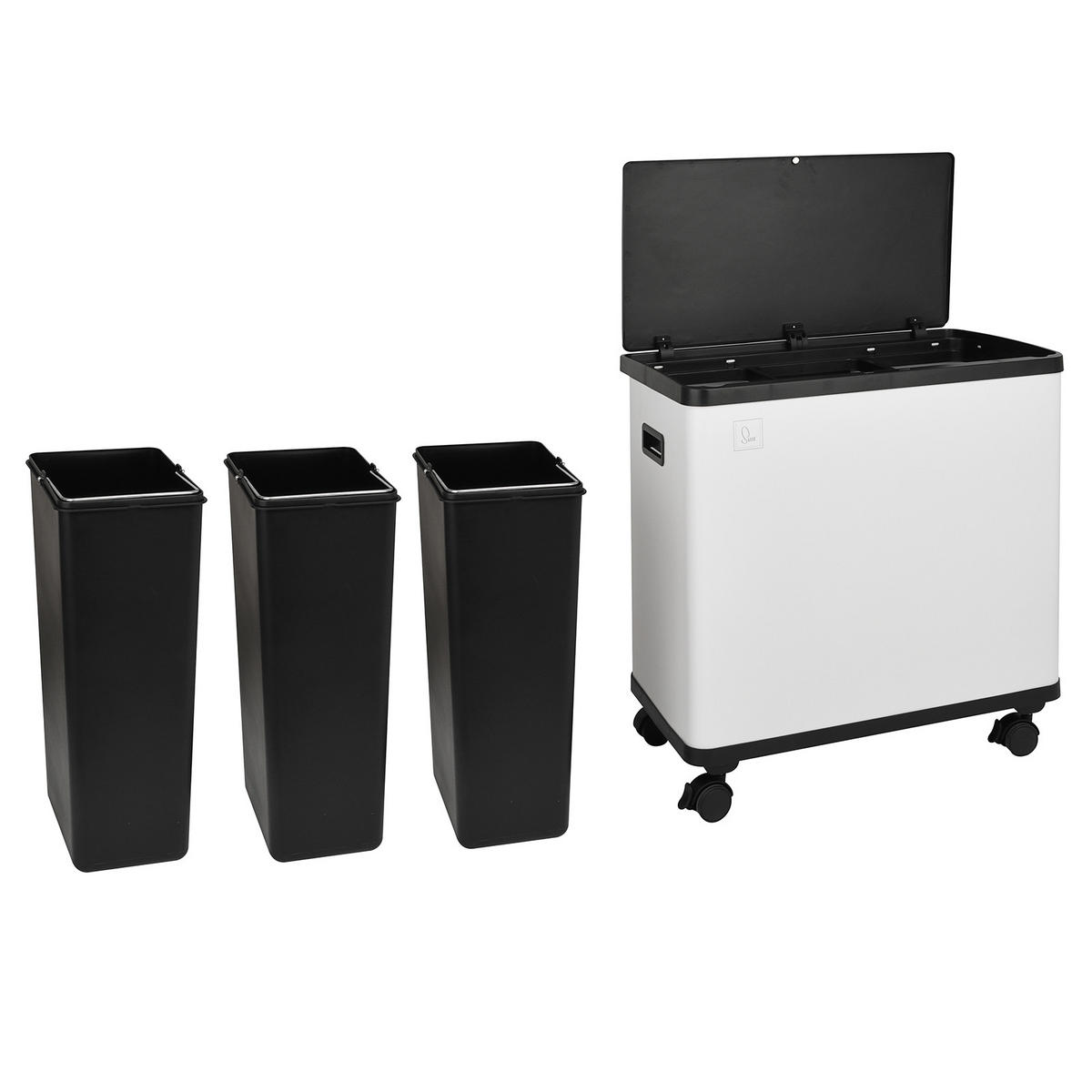 SENSORMÜLLEIMER SR3X18 54L Weiß - Weiß, Metall (58/60/35cm) - SVITA