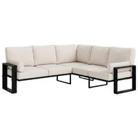 LOUNGEECKTEIL Verdino 2R2 mit Metallrahmen 207 cm beige - Beige, Metall (207/90/207cm) - Beautysofa
